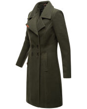 Navahoo Wooly Damen Trenchcoat Winter Mantel Dunkelgrün Größe XXL - Gr. 44