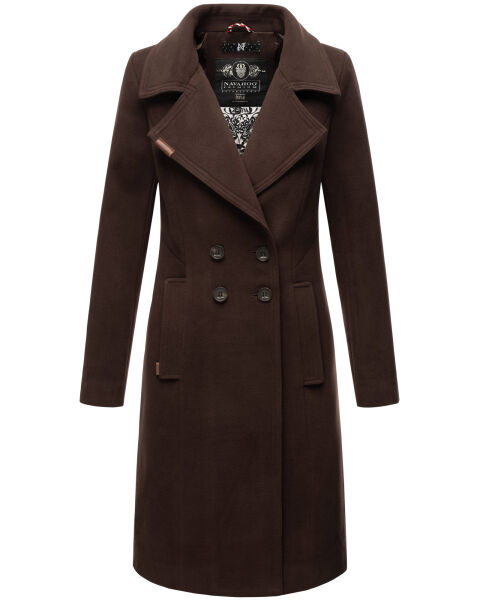 Navahoo Wooly Damen Trenchcoat Winter Mantel Dark Choco Größe XS - Gr. 34