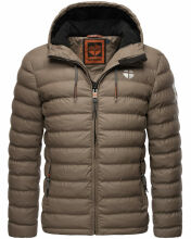 Stone Harbour Zaharoo wasserdichte Herren Regen Steppjacke Stein Braun Größe S - Gr. S