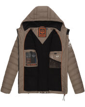 Stone Harbour Zaharoo wasserdichte Herren Regen Steppjacke Stein Braun Größe S - Gr. S