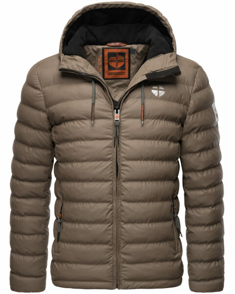 Stone Harbour Zaharoo wasserdichte Herren Regen Steppjacke Stein Braun Größe M - Gr. M