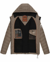 Stone Harbour Zaharoo wasserdichte Herren Regen Steppjacke Stein Braun Größe XL - Gr. XL