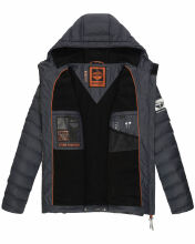 Stone Harbour Zaharoo wasserdichte Herren Regen Steppjacke Stein Blau Größe XXXL - Gr. 3XL