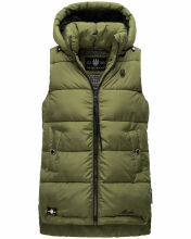 Marikoo Zarinaa Damen Weste Steppweste Ärmellose Jacke Dusty Olive Größe M - Gr. 38
