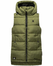 Marikoo Zarinaa Damen Weste Steppweste Ärmellose Jacke Dusty Olive Größe L - Gr. 40