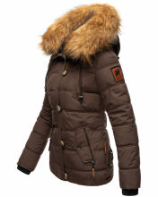 Navahoo Zoja Damen gespteppte Jacke mit Teddyfell Dark Choco Größe S - Gr. 36
