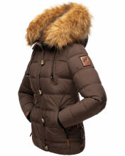 Navahoo Zoja Damen gespteppte Jacke mit Teddyfell Dark Choco Größe S - Gr. 36