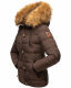 Navahoo Zoja Damen gespteppte Jacke mit Teddyfell Dark Choco Größe S - Gr. 36