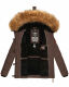 Navahoo Zoja Damen gespteppte Jacke mit Teddyfell Dark Choco Größe M - Gr. 38
