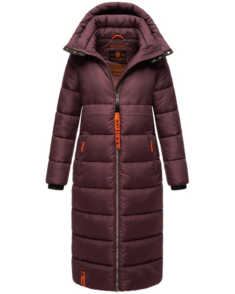 Navahoo Kristallblume Damen Winterjacke lang B926 Weinrot Größe XXL - Gr. 44