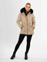 Navahoo Sweety Delux Damen Winterjacke B938 Taupe Größe L - Gr. 40