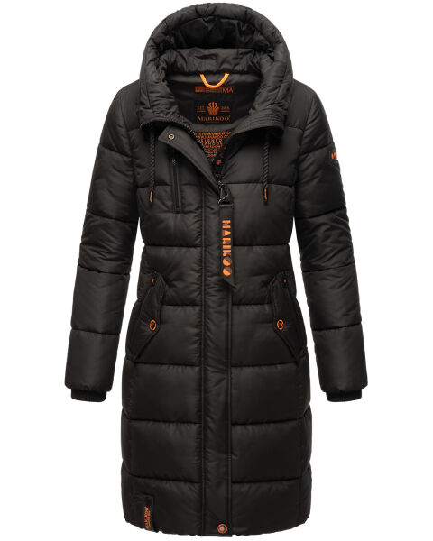 Marikoo Yuikoo lange Damen Winterjacke Schwarz-Größe XS - Gr. 34