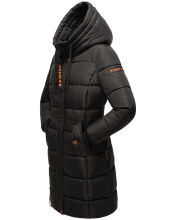 Marikoo Yuikoo lange Damen Winterjacke Schwarz-Größe XL - Gr. 42