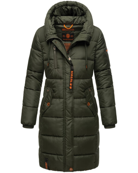 Marikoo Yuikoo lange Damen Winterjacke Dark Olive-Größe XL - Gr. 42