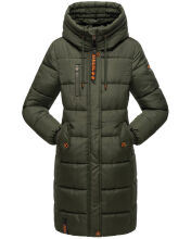 Marikoo Yuikoo lange Damen Winterjacke Dark Olive-Größe XL - Gr. 42