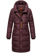 Marikoo Yuikoo lange Damen Winterjacke Weinrot-Größe XL - Gr. 42