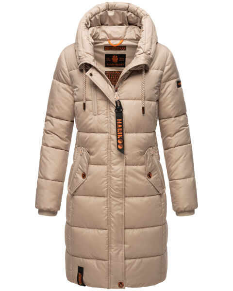 Marikoo Yuikoo lange Damen Winterjacke Taupe-Größe XS - Gr. 34