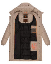 Marikoo Yuikoo lange Damen Winterjacke Taupe-Größe L - Gr. 40