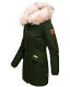 Navahoo Cristal Damen Winterjacke Parka mit Kunstfell Olive Gr.S