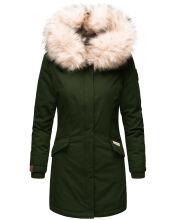 Navahoo Cristal Damen Winterjacke Parka mit Kunstfell Olive Gr.L