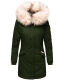 Navahoo Cristal Damen Winterjacke Parka mit Kunstfell Olive Gr.L
