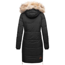 Navahoo Halina Damen Winter Steppmantel mit Kunstfell Schwarz Größe XS - Gr. 34