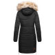 Navahoo Halina Damen Winter Steppmantel mit Kunstfell Schwarz Größe XS - Gr. 34