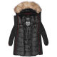 Navahoo Halina Damen Winter Steppmantel mit Kunstfell Schwarz Größe XS - Gr. 34