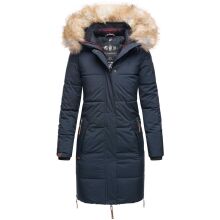 Navahoo Halina Damen Winter Steppmantel mit Kunstfell Navy Größe XS - Gr. 34
