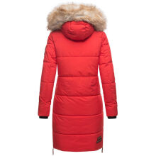 Navahoo Halina Damen Winter Steppmantel mit Kunstfell Rot Größe XS - Gr. 34