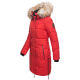Navahoo Halina Damen Winter Steppmantel mit Kunstfell Rot Größe XS - Gr. 34