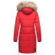 Navahoo Halina Damen Winter Steppmantel mit Kunstfell Rot Größe XS - Gr. 34
