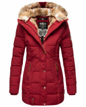 Marikoo warme Damen Steppmantel Winterjacke mit Kapuze...