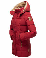 Marikoo warme Damen Steppmantel Winterjacke mit Kapuze Blood Red Größe S - Gr. 36