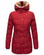 Marikoo warme Damen Steppmantel Winterjacke mit Kapuze Blood Red Größe S - Gr. 36