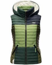 Navahoo Shadaa Multikulti Damen Weste ärmellose Steppweste Multicolour – Forest Größe XS - Gr. 34