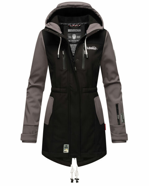 Marikoo Zimtzicke Damen Softshelljacke Zimt-Schwarz-Grau-Gr.XS