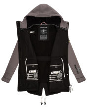 Marikoo Zimtzicke Damen Softshelljacke Zimt-Schwarz-Grau-Gr.XS