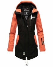 Marikoo Zimtzicke Damen Softshelljacke Zimt-Schwarz-Coral-Gr.S