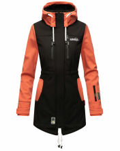 Marikoo Zimtzicke Damen Softshelljacke Zimt-Schwarz-Coral-Gr.S