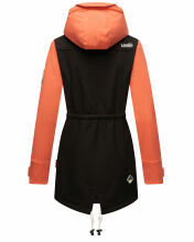 Marikoo Zimtzicke Damen Softshelljacke Zimt-Schwarz-Coral-Gr.S