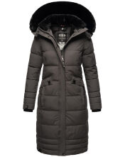 Navahoo Fahmiyaa Damen lange Winterjacke mit Kapuze Anthrazit Größe 3XL - Gr. 46