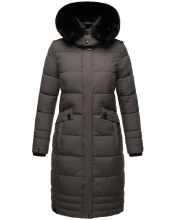 Navahoo Fahmiyaa Damen lange Winterjacke mit Kapuze Anthrazit Größe 3XL - Gr. 46
