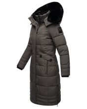 Navahoo Fahmiyaa Damen lange Winterjacke mit Kapuze Anthrazit Größe 3XL - Gr. 46