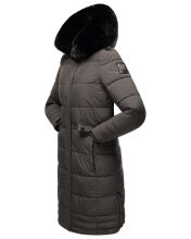 Navahoo Fahmiyaa Damen lange Winterjacke mit Kapuze Anthrazit Größe 3XL - Gr. 46