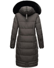 Navahoo Fahmiyaa Damen lange Winterjacke mit Kapuze Anthrazit Größe 3XL - Gr. 46