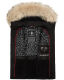 Marikoo Eisflöckchen ladies winter quilted vest with fur collar Schwarz