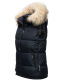 Marikoo Eisflöckchen Damen Winter Steppweste mit Fellkragen Navy Größe XXXL - Gr. 46
