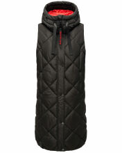 Navahoo Schnuckel Damen lange Weste Schwarz Größe XL - Gr. 42