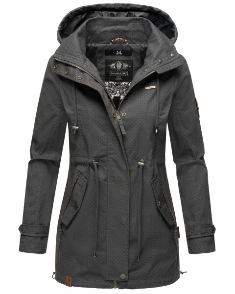 Marikoo Nyokoo Damen Herbst Frühlingsjacke Anthrazit Muster Größe S - Gr. 36